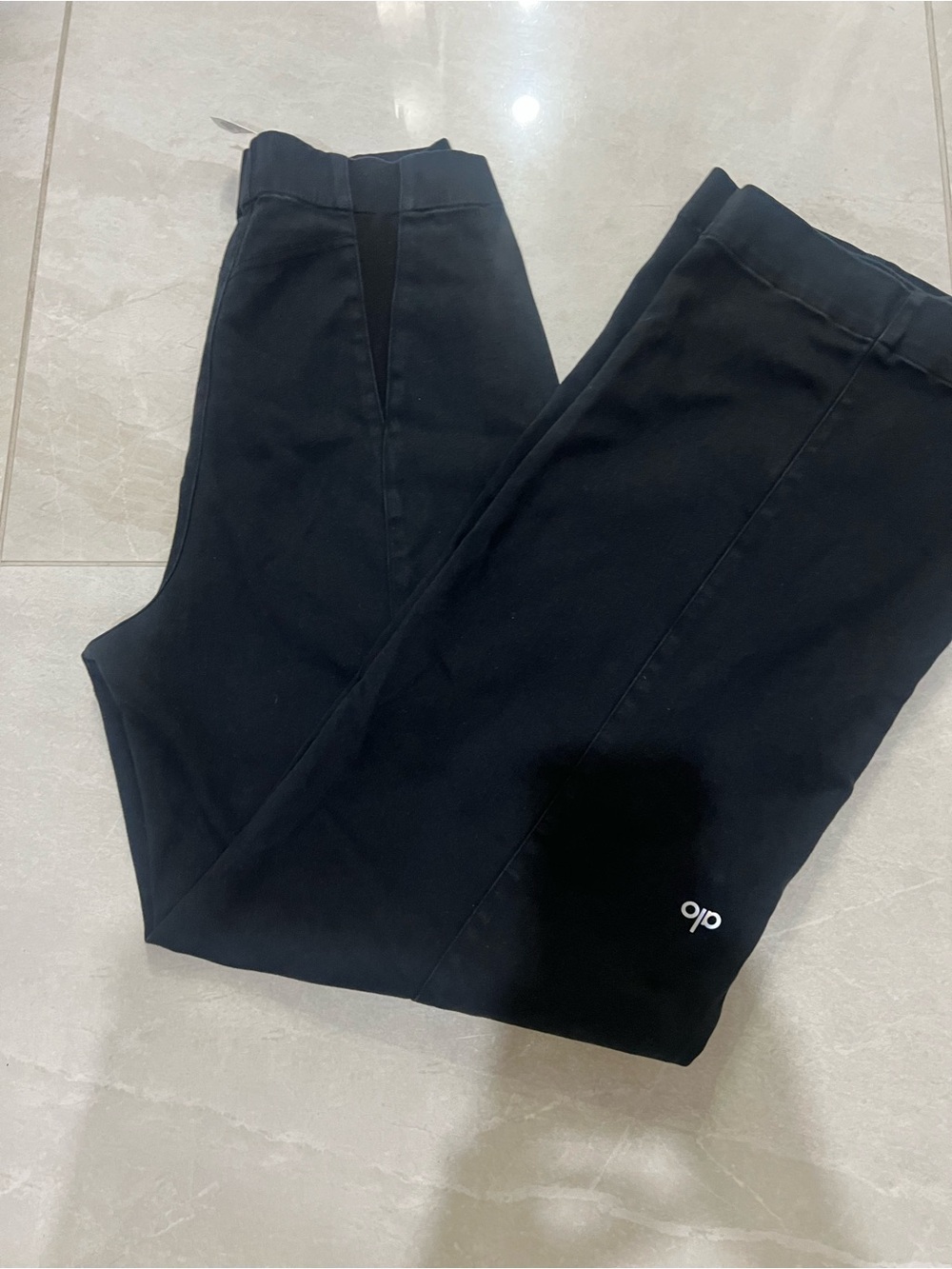 ALO Yoga Black High-Waist Straight Leg Pants